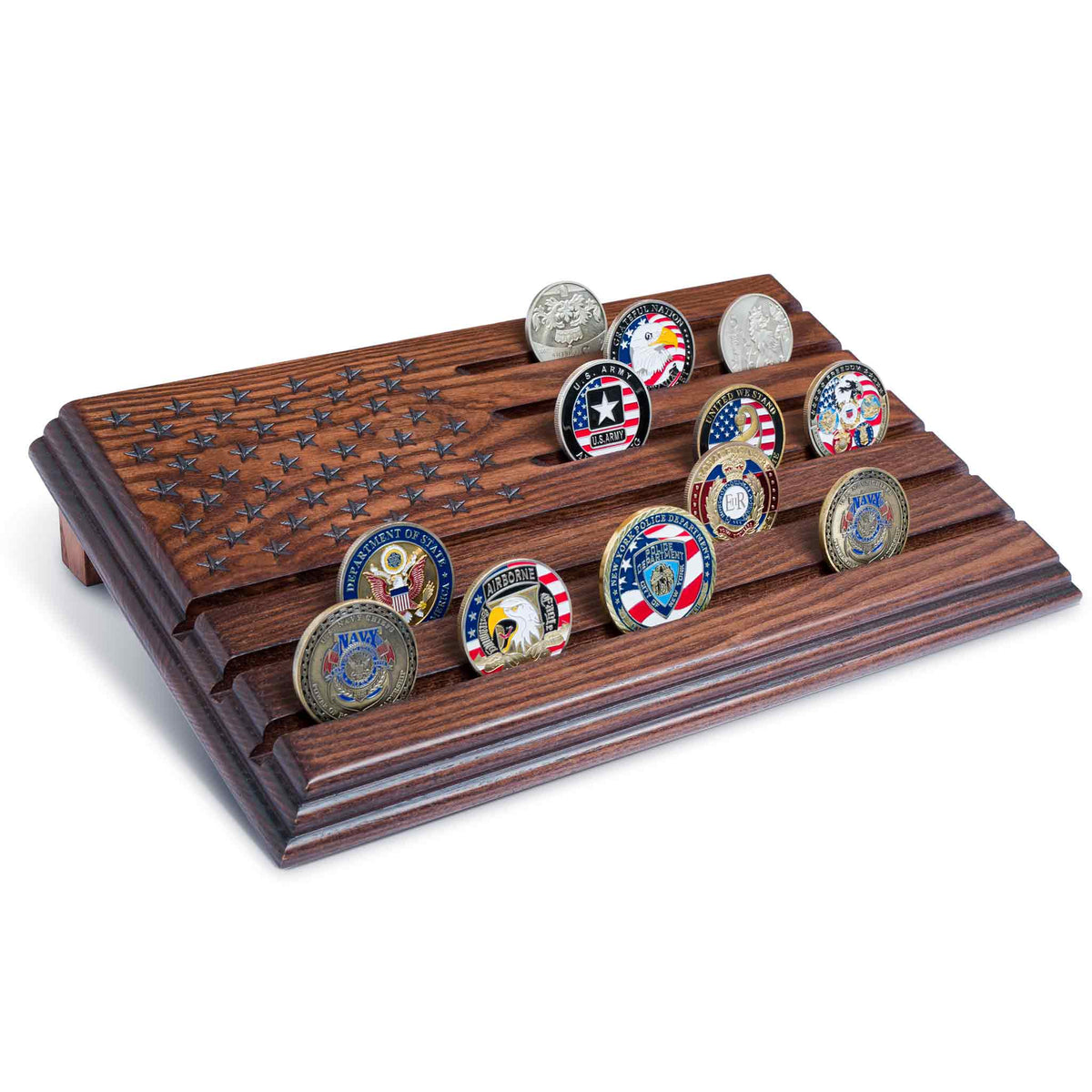 Wooden Desktop Challenge Coin Holder