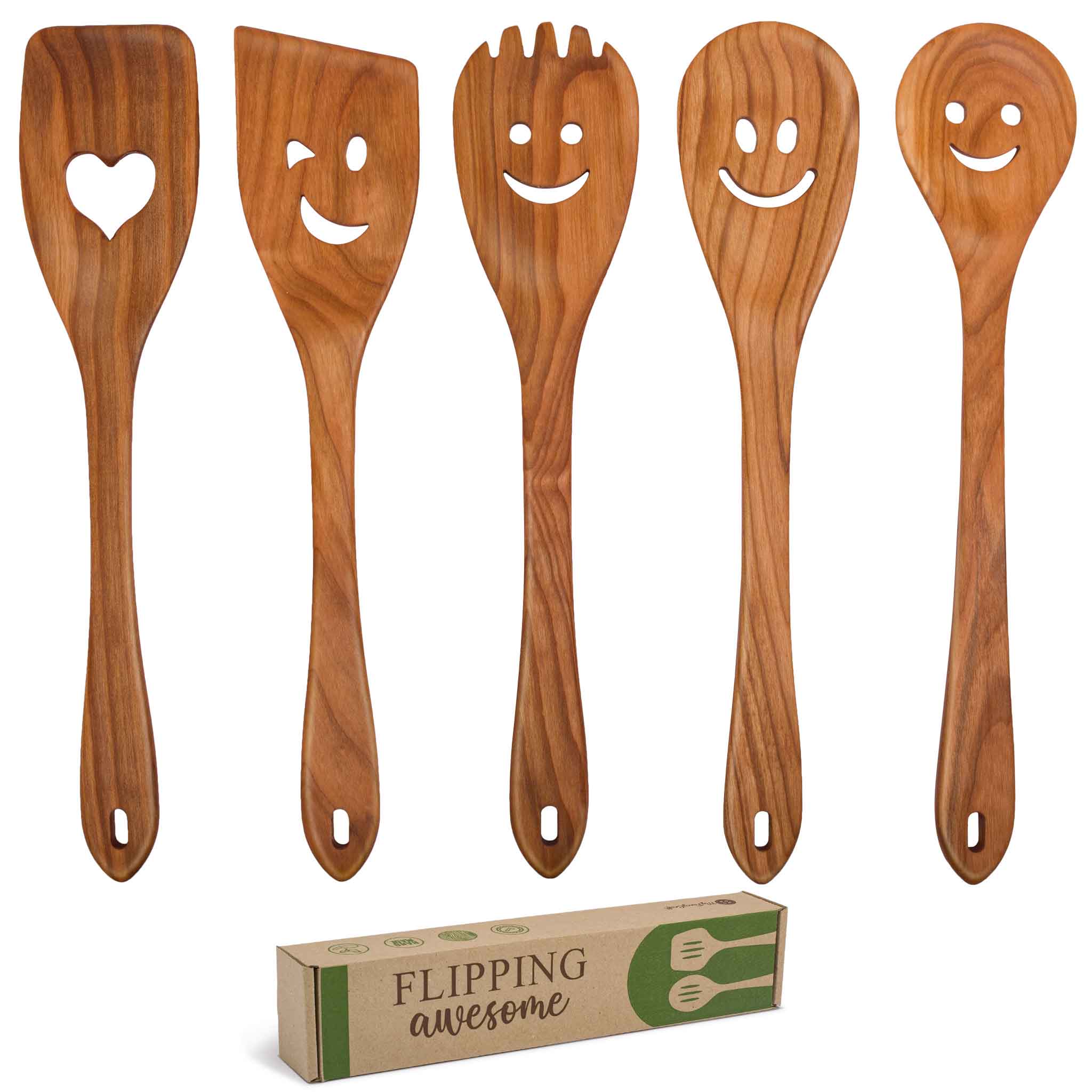 Smirly Walnut Wood Utensil Set